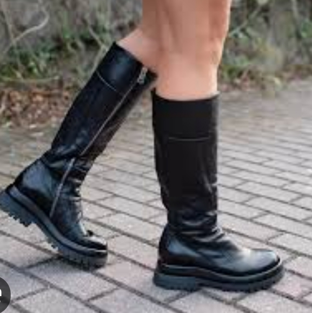 New A.S.98 DULCIE Black Knee-High Leather Boots 39 - Picture 1 of 10